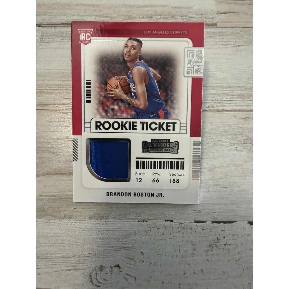2021-22 Panini Contenders Brandon Boston Jr. Rookie Ticket Jersey Patch RC